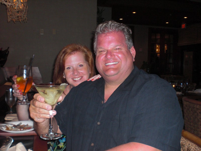 Vicki & Paul enjoy Ginger Martinis at Cheeca Lodge